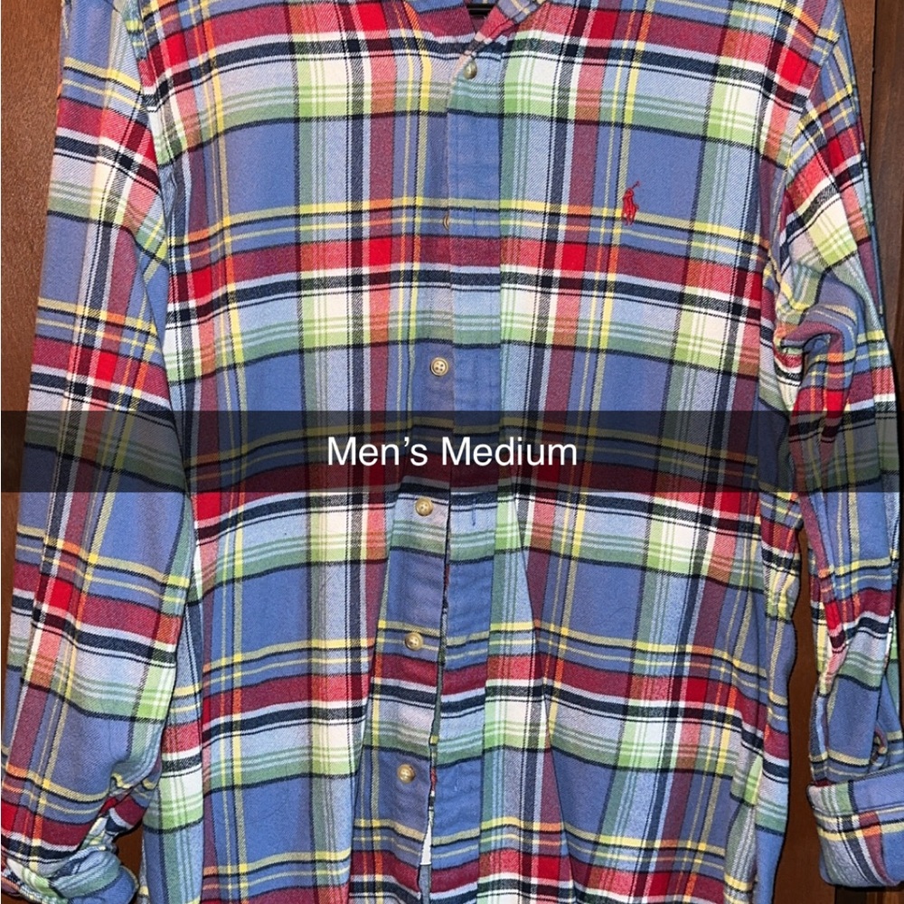 Polo by Ralph Lauren Blue and Red Button Down Shirt
